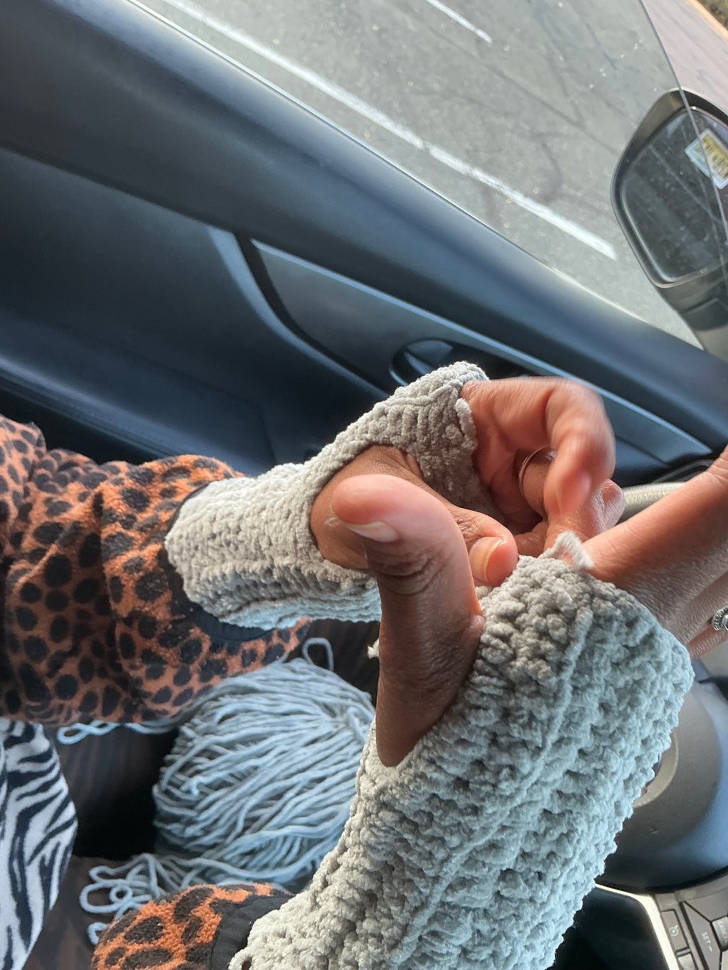 Chelle's Crochet Collection — Chenille Fingerless Hand Warmers