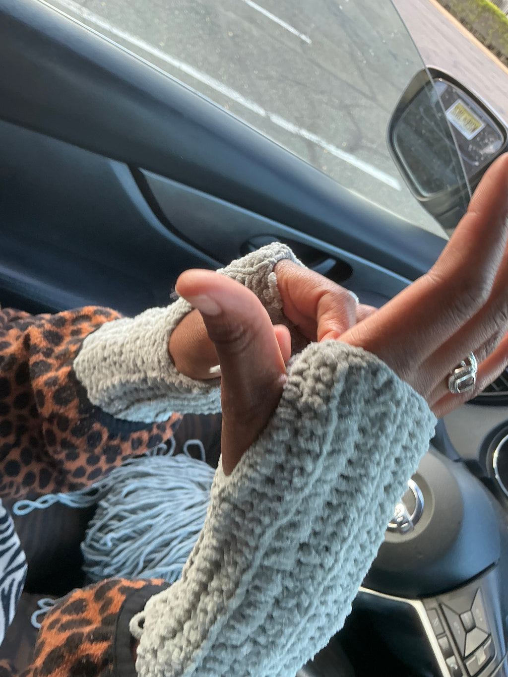 Chelle's Crochet Collection — Chenille Fingerless Hand Warmers