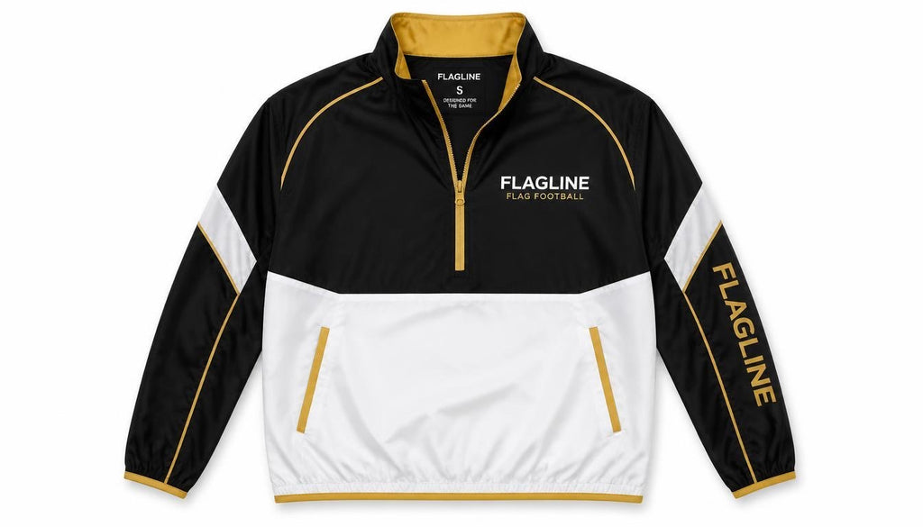 FLAGLINE black white and gold colorblock windbreaker