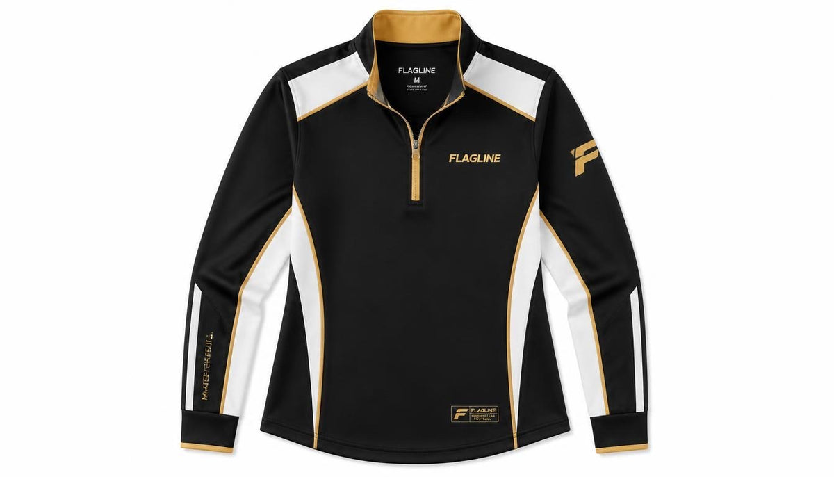 FLAGLINE black white and gold performance quarter zip