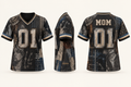 Football Family Fan Jersey Adult MOM 01 — front, side, and back