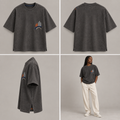 ITT TOLD’EM Borough Arc Quiet Court Tee — front, back, side, and brown-skin model views