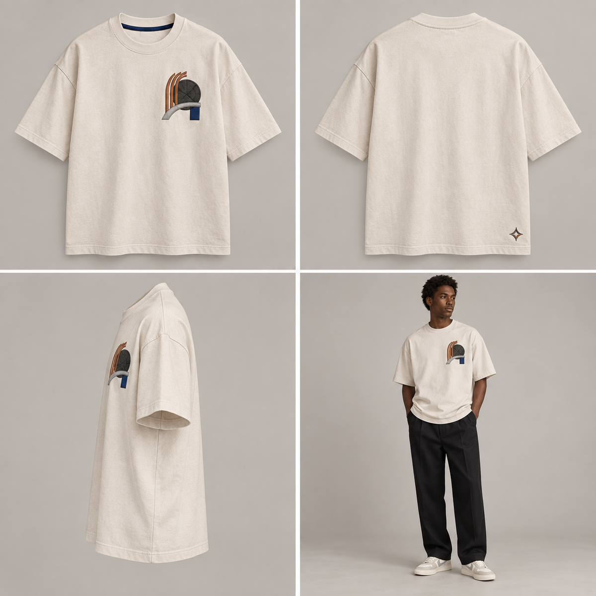 ITT TOLD’EM Motor City Quiet Court Tee — front, back, side, and brown-skin model views