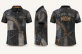 ITT TOLD'EM Travel Ball Mom sublimated polo shown front, side, and back