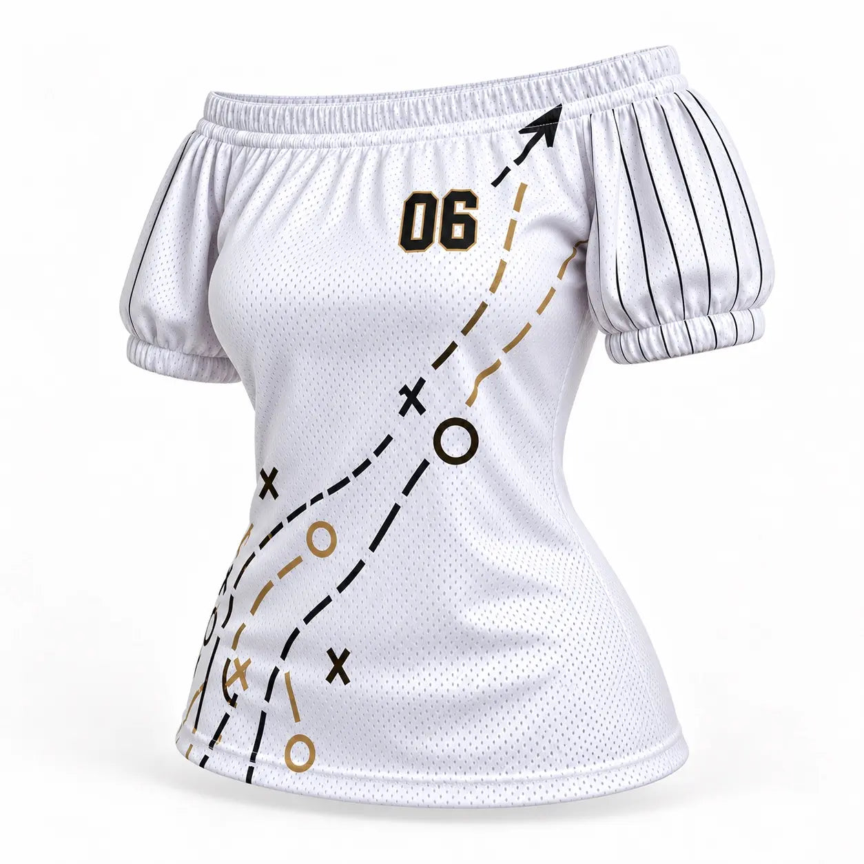 Reconstructed Off-Shoulder Fan Jersey — Custom Name & Number — product view 1