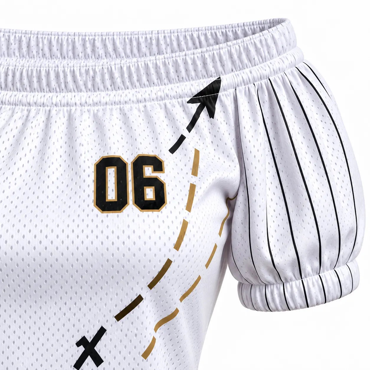 Reconstructed Off-Shoulder Fan Jersey — Custom Name & Number — product view 3